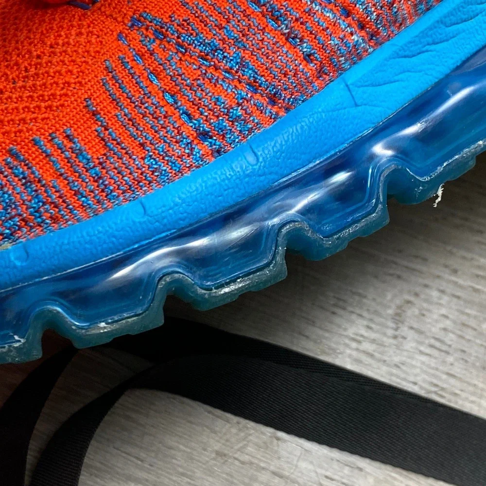 Nike Flyknit Max Running Shoes Mens 13 Orange Blue 620469-600 Air Max 1 of 2